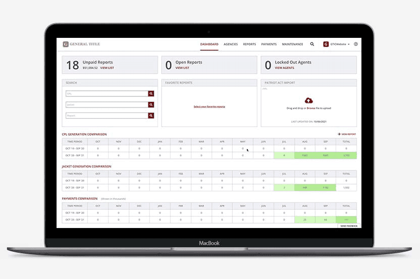 A Screenshots of the General Title insurance app