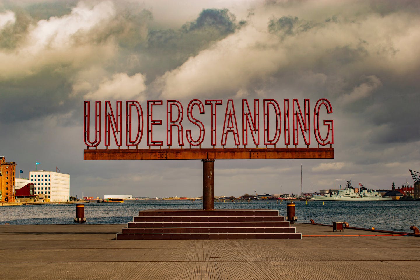 A big sign saying "Understanding"
