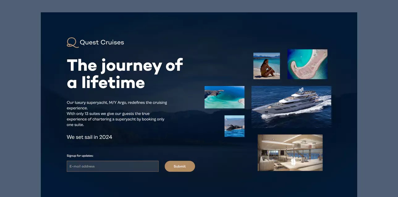 Quest Cruises website screenshot