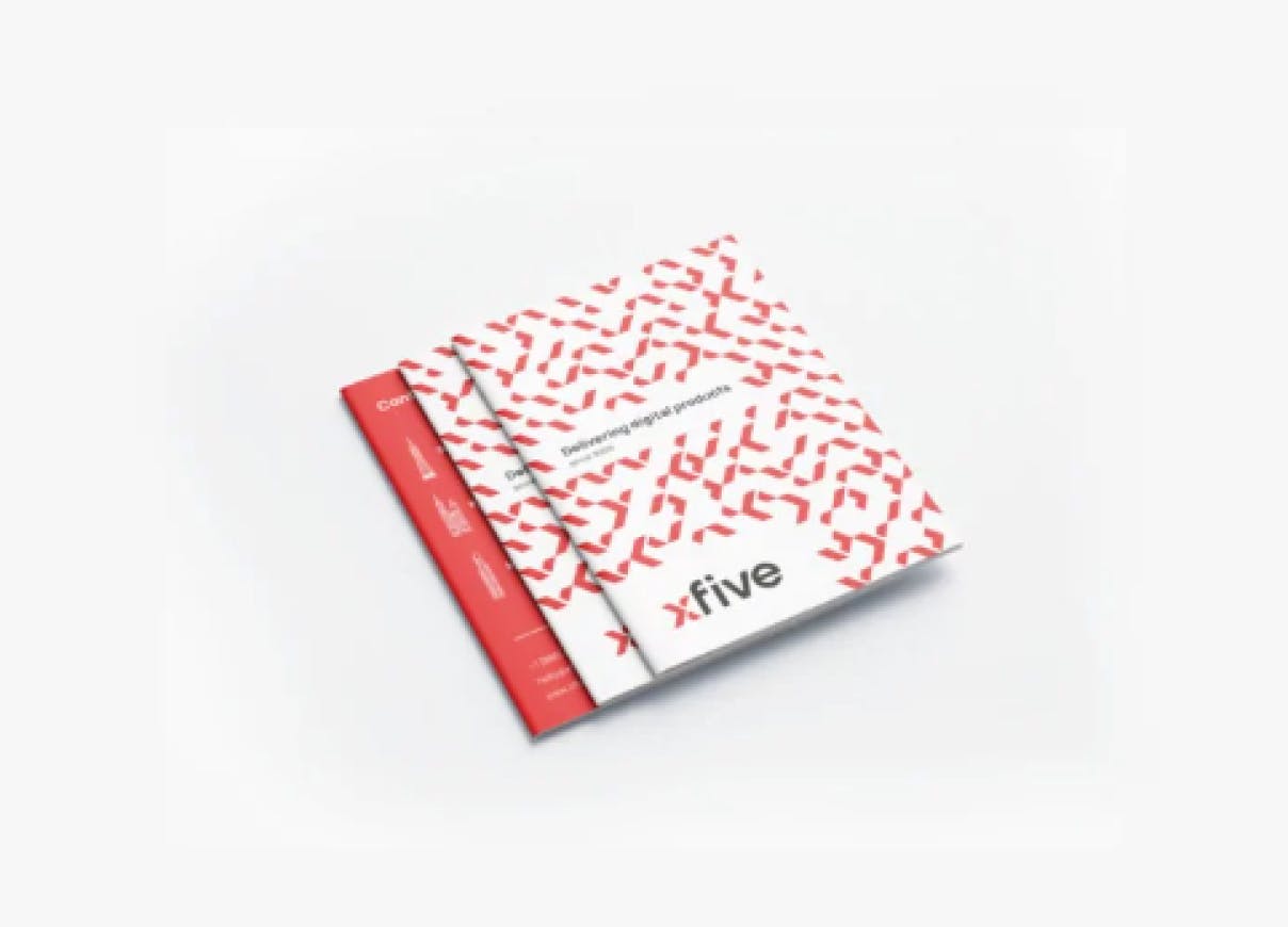 Company's brochure presenting updated Xfive logo